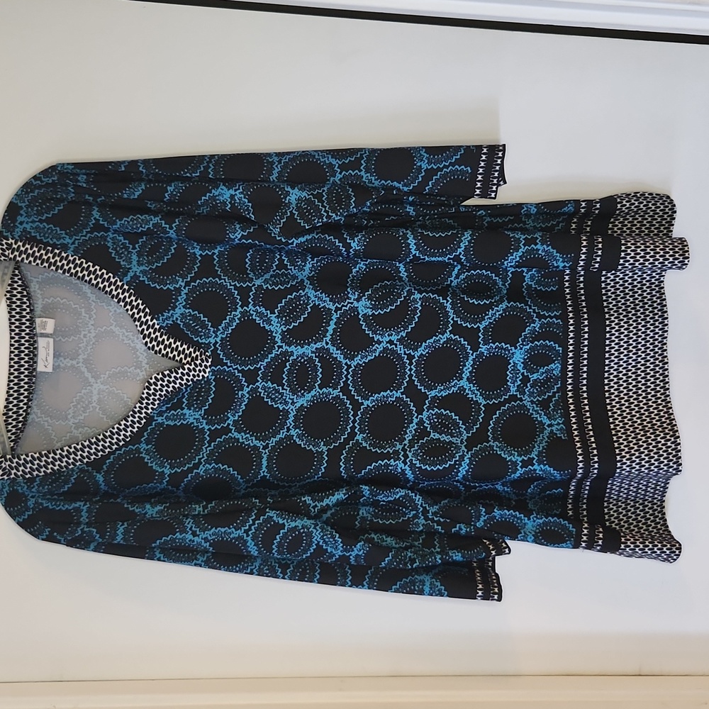 Kim Rogers Blue and Black Blouse